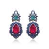 Women's Light Luxury Design Elegant Inlaid Zircon Water Droplet Long Earrings Fashionable And Versatile Niche Design Earrings