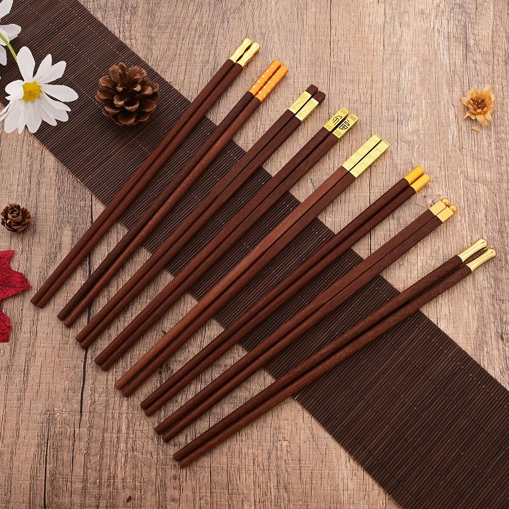 Natural Red Sandalwoo Chopsticks 5/6/8/10 Pairs Reusable Chopsticks Tableware Traditional Retro Handmade Natural Gift