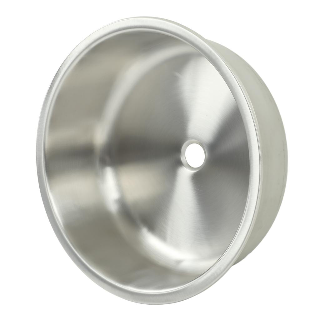 RV Round Sink Wash Basin 304 Stainless Steel 400x400x160mm Rust Resistant Large Capacity for Yacht M