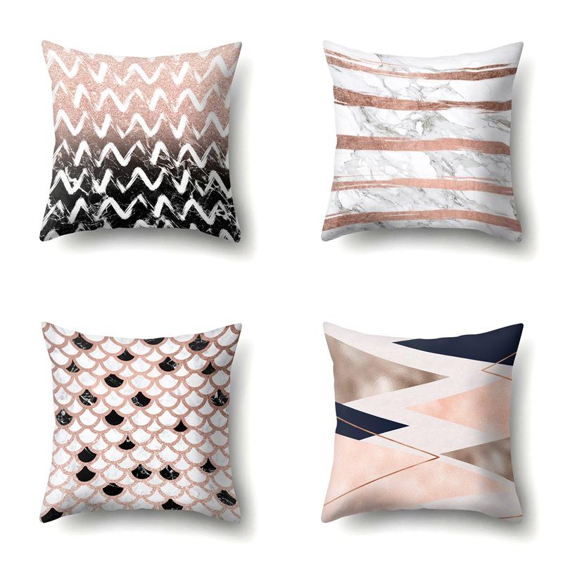 Polyester Pillow Case Automobile Decoration Home Printed Pillow Case Automobile Sofa Simple Waist Cushion Cover