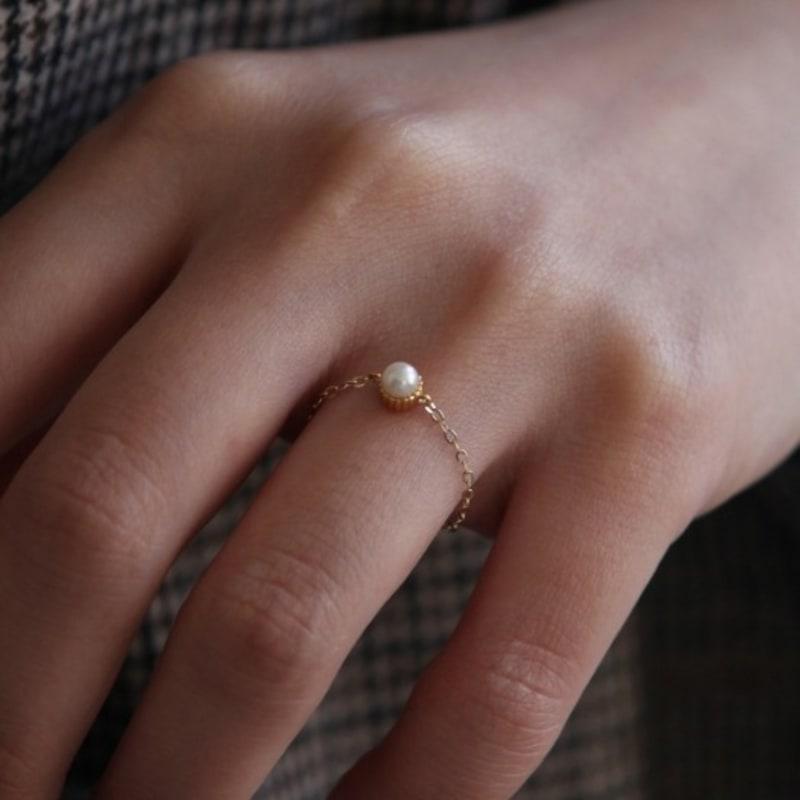 MCCOII 14k gull perlekjede ring