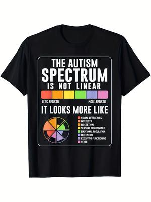 Unisexs Autism Spectrum Awareness Crew Neck Tee Asd Trait Chart Graphic Soft Breathable Casual Top For Advocates Daily And Special Events