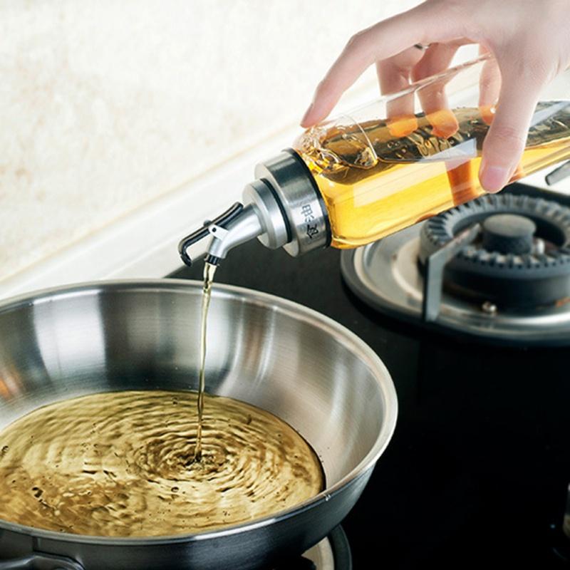 Shatterproof Glass Olive Oil Dispenser Bottle Leakproof Oil Dispenser with Spouts Cooking Oil and Vinegar Cruet Dispenser Bottle