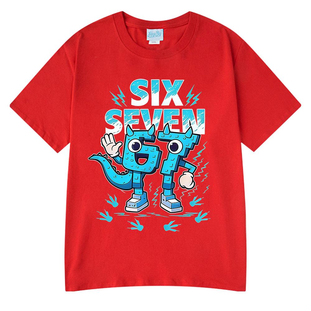 Six Seven 67 Funny Brainrot Meme Cartoon T Shirts Unisex Women Clothing Fashion Tshirt Summer Cotton Casual Short Sleeve Tshirts
