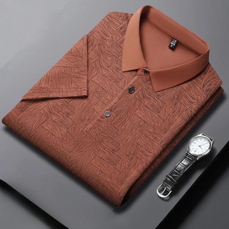 Pánské nové letní business casual POLO tričko s krátkým rukávem Módní s krátkým rukávem Pohodlný a prodyšný top