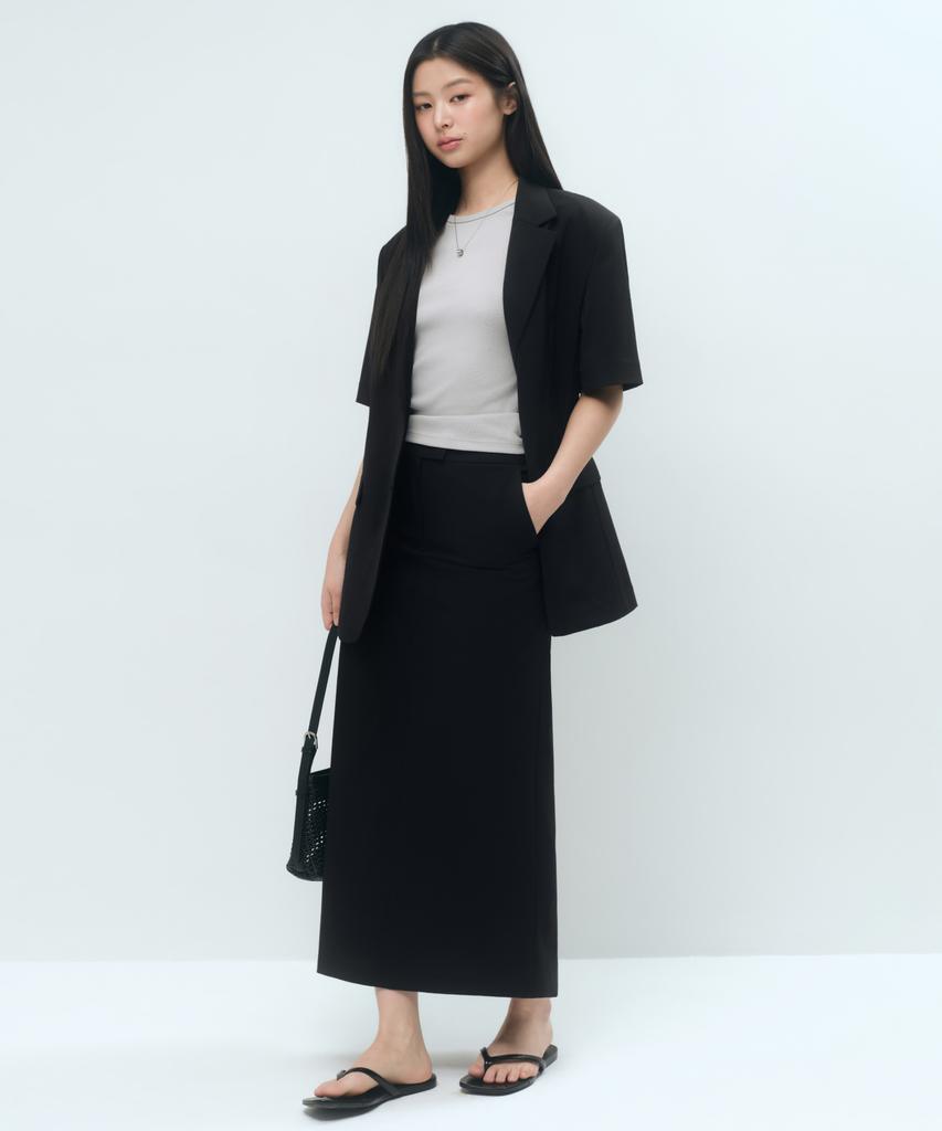 MUSINSA STANDARD WOMAN [Cooltandard] Women'S Straight Maxi Skirt [Black]