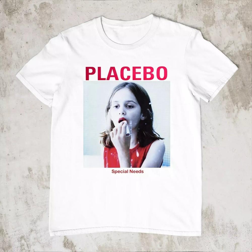 

НОВАЯ футболка Placebo с коротким рукавом для особых нужд, белая, все размеры, AL68, унисекс L