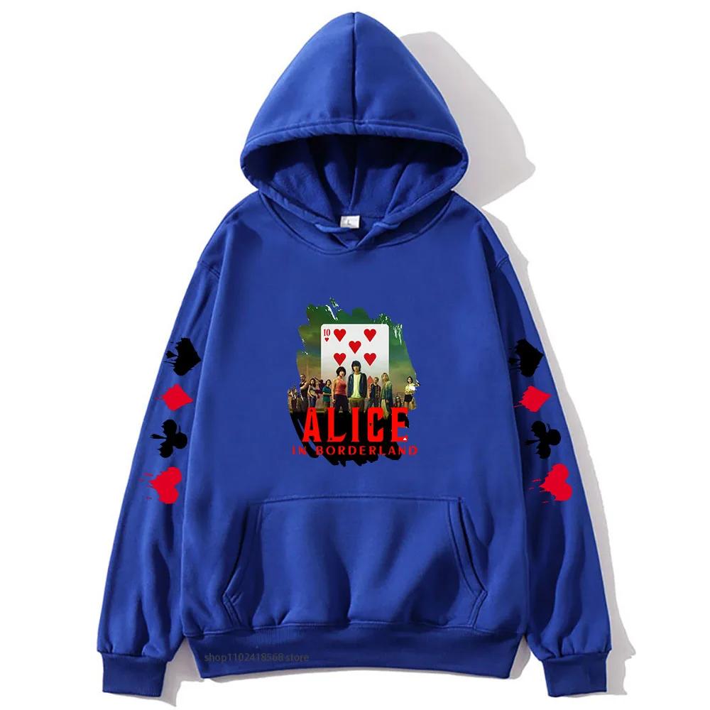 Usagi Arisu Kuina Chishiya Hoodie Anime Alice In Borderland Sweatshirt witn hooded Winter Clothes Graphic Men Hoodies