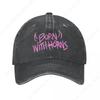 MGK Born With Horns Unisex Damen Baseballkappen Used Gewaschene Hüte Kappe Vintage Outdoor Alle Jahreszeiten Reise Snapback Kappe