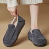 Loafers for Woman Genuine Leather Warm Wool Shoes Winter New Flat Cotton Shoes Women's Retro Casual Women's Shoes