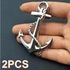 1 STUKS Metalen Persoonlijkheid Auto Stickers Boot Anker Haken Marine Embleem Grille Kruis Badge Piratenschip Auto Carrosserie Sticker