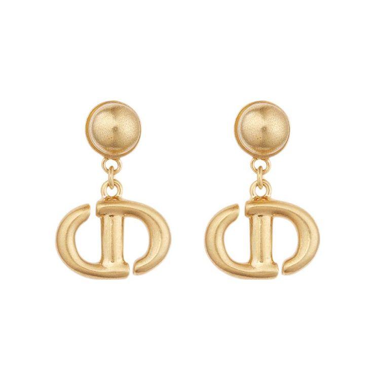 

Dior CD Navy Logo Brass Earrings Women earrings Gold E1812CDNMT-D300 Basic Packaging-Dust Bag,F,Gold