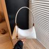 Retro Leather Shoulder Bag Women's Underarm Moon Tooth Crossbody Bag Handheld Bag Elegant Design Fashion Chain Pendant Handbag