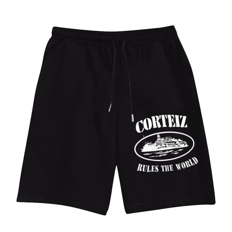 New Hot-selling Sweatpants European and American Street Trendy Corteiz Printed T-shirt Men's Sweatpants Top T-shirt