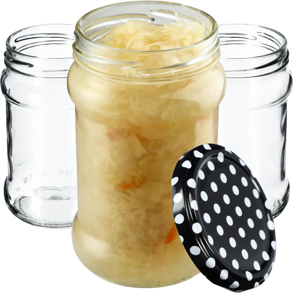 KADAX Seno Preserve Jars 315ml 10pcs 66mm + Lids "Red Peas"