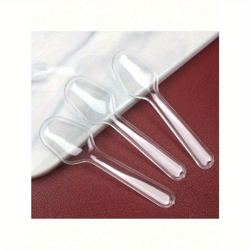 100 ks Průhledná dezertní lžička, Lžička na dort, Lžička na pudink, Lžička na zmrzlinu, Vhodná pro domácnost, Party potřeby, Sada příborů, Kuchyně