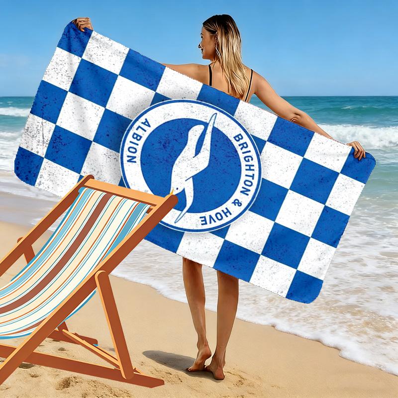 Brighton Print Beach Towel, Large Soft Quick Dry Towel for Beach Camping Swimming