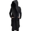 Mens Solid Color Long Sleeve Hooded Coat Big Pocket Winter Casual Gothic Long Jacket