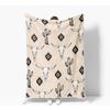 Western Boho Beige Throw Blanket, Bohemian Geometric Southwestern Bull Skull Warm and Cozy Fleece Throw Blanket for Bed, Couch, Native Aztec Tribal