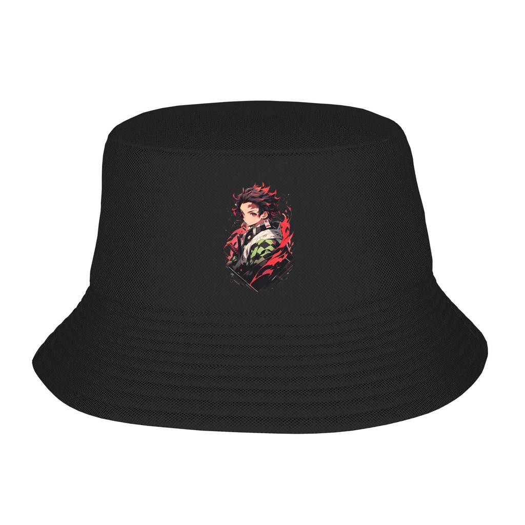 Unisex Bucket Hats Muichiro Tokito Summer Beach Vacation Getaway Headwear Hiking Fisherman Hats Anime Demon Slayer Panama Hat