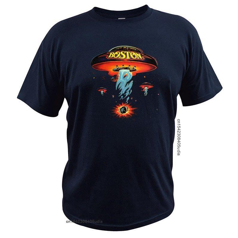 

Boston Spaceship Print T-shirt American Rock Band Album Fashion T-shirt Men Women Summer Cotton Casual Short Sleeves 4XL
