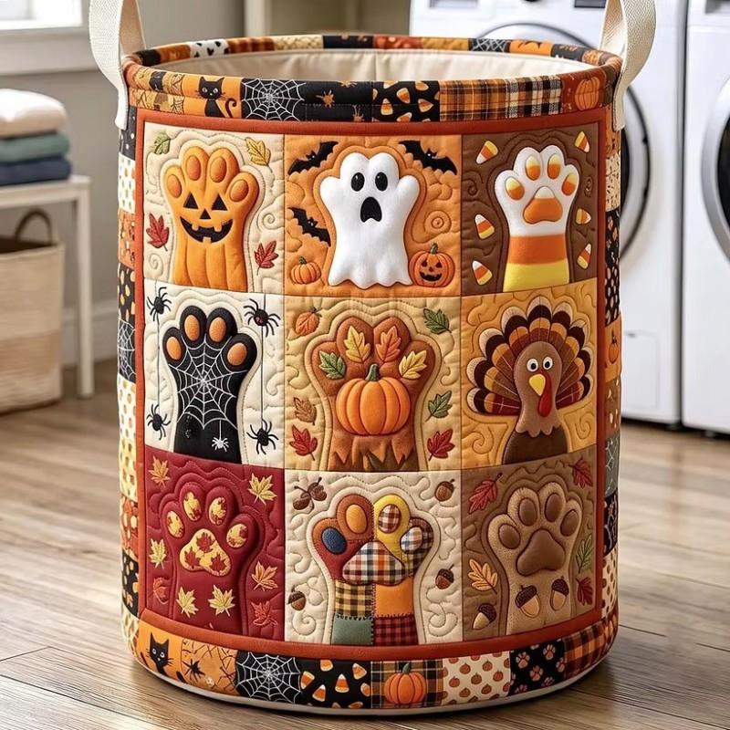 Halloween Quilted Cotton Laundry Basket Storage Organizer Home