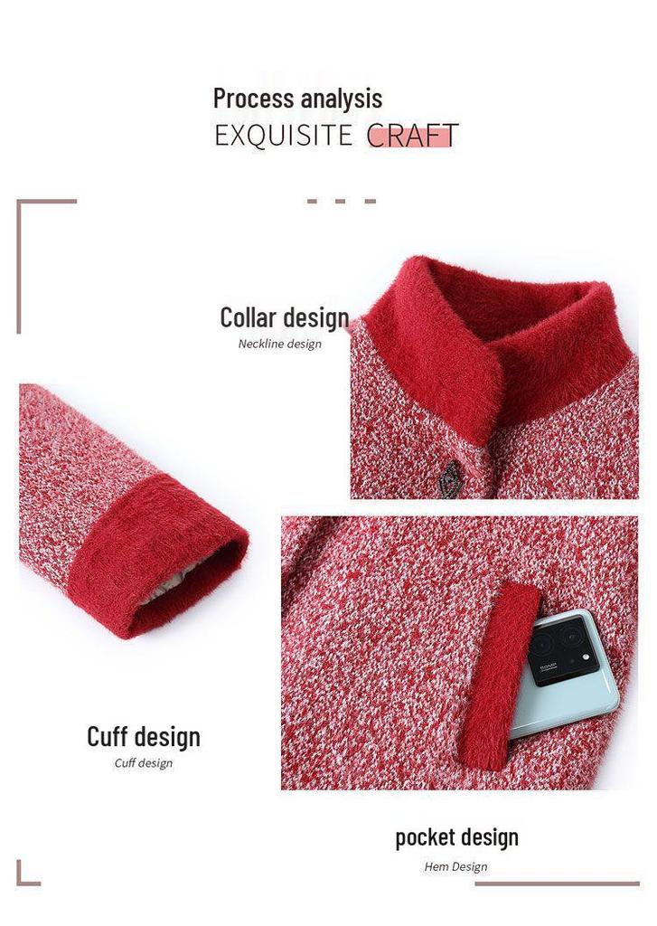 Mom's Cozy Winter Plus Velvet Wool Coat: Stylish Warm Cardigan for Middle-Aged & Elderly Women