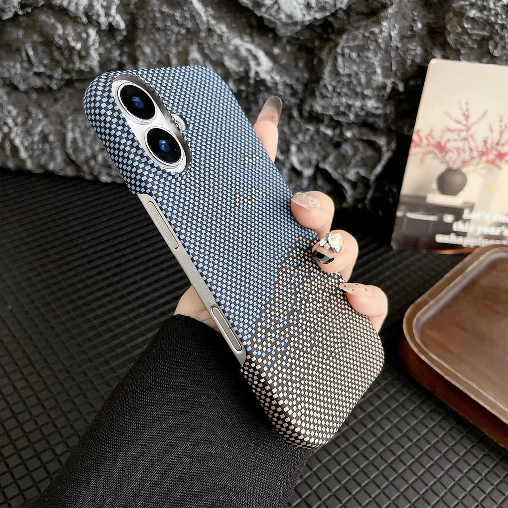 Slim Matte Carbon Fibre Texture Frameless Phone Cases For iPhone 11 12 13 14 15 16 Pro Max Plus Half Pack Shockproof Hard Cover