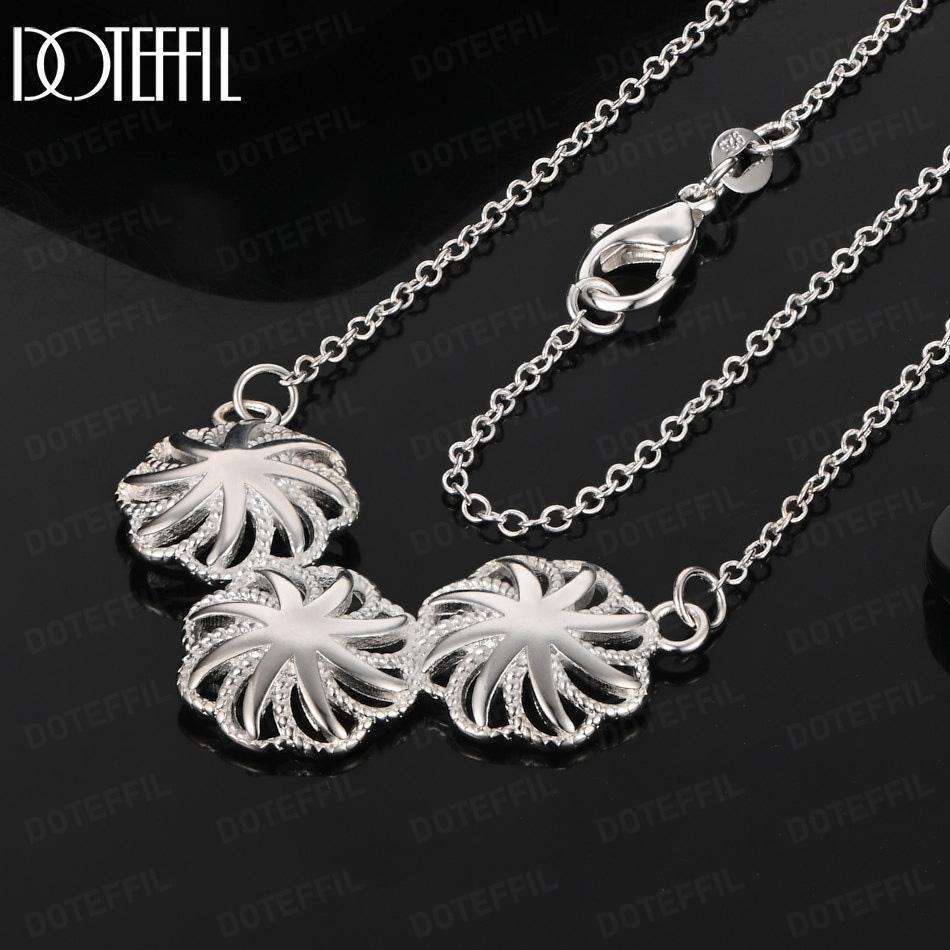 925 Sterling Silver Firework-Shaped Pendant Necklace Fashion Jewelry