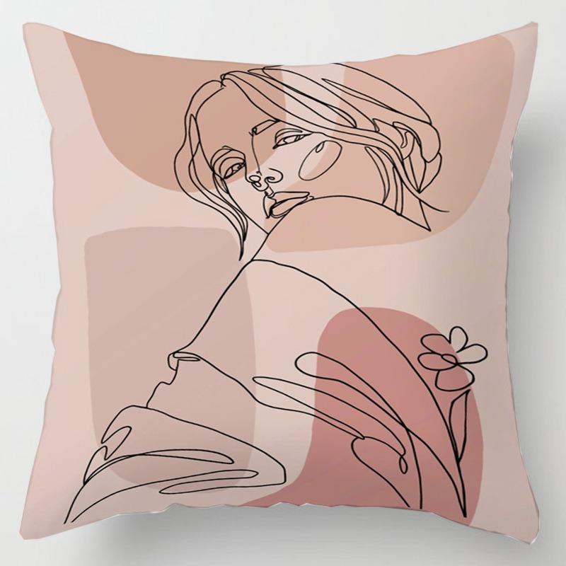 Square Pillow Cushion Living Room Sofa Pillow Simple Character Pillow Case Bedroom Window Sill Bay Window