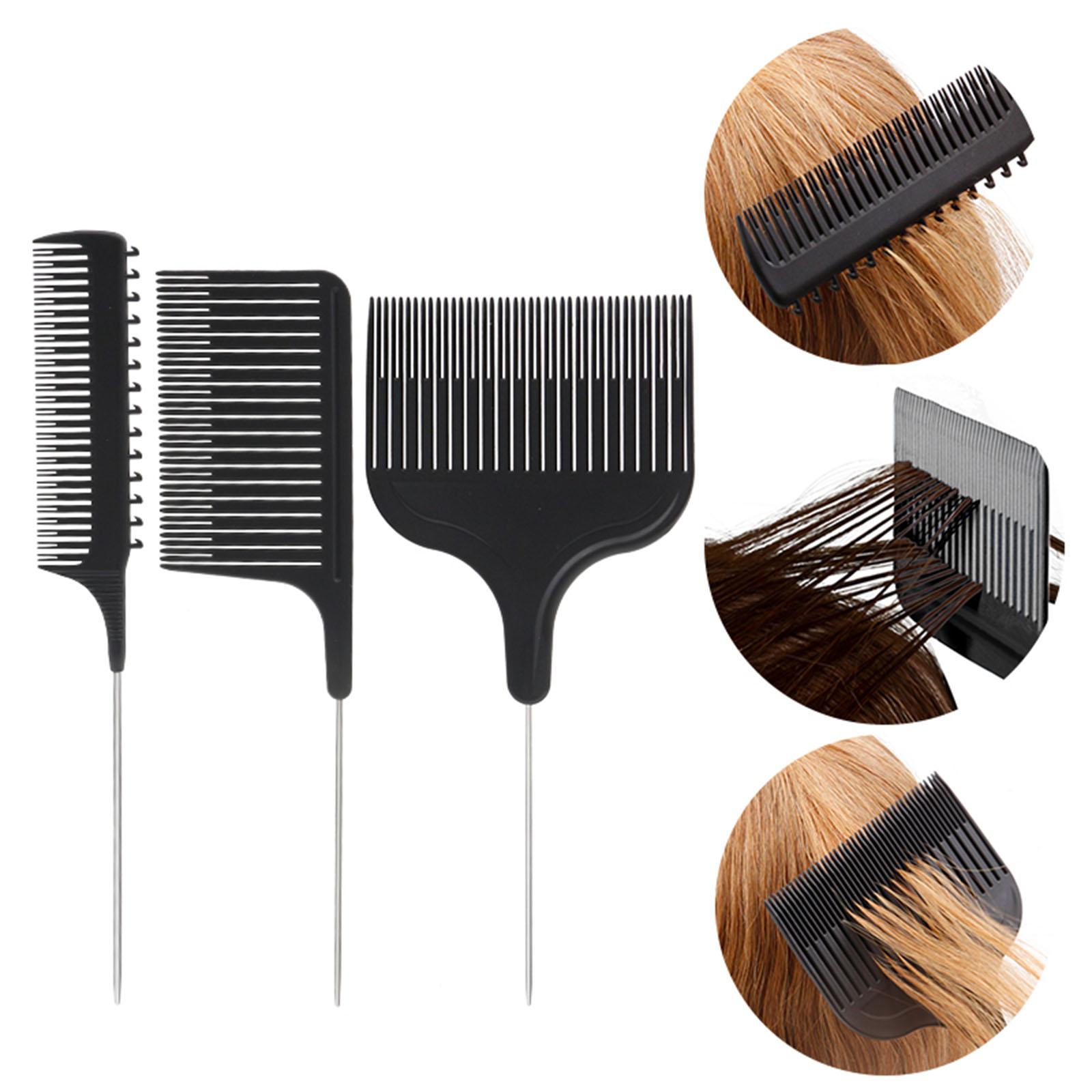 

Hair Coloring Comb, Professional Salon Styling Tool with Stainless Steel Handle for Highlights, Dyeing, Balayage, Microbraiding