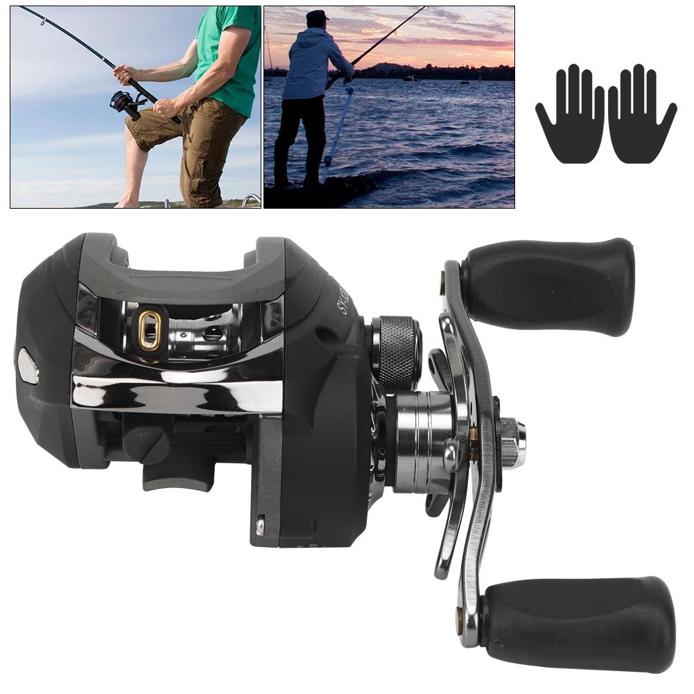 Aluminiumlegierung Schwarz Rechte Linke Hand Angelrolle Magnetbremse Metallspule AngelrolleSchwarz Linke Hand