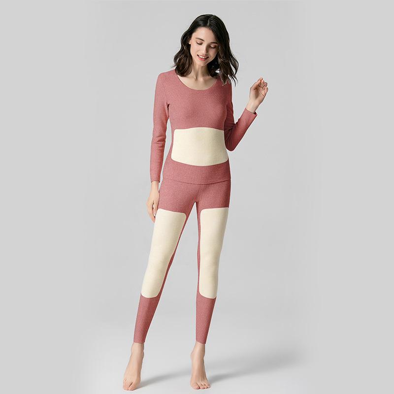 Aoweizi Women's Silk & Hyaluronic Acid Thermal Underwear Set - Autumn/Winter, Plus Velvet Thickened.