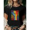 Pride Rainbow Fist Women T Shirt Summer Fashion Short Sleeved T-shirt Printed O-neck Casual T-shirt Women's Clothing