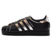 Adidas Originals SUPERSTAR Wear resistant And Lightweight Low top Skateboard Shoes Unisex Black Gold EG4959(Team1326-SBOX)