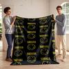 Nirvana Iconic Logo Pattern Flannel Blanket for bedroom, living room, sofa, and nap sofas.
