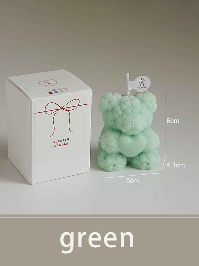1 Scented Candle for Valentine's Day, Roses, Bears, Suitable for Home Decoration, Gift Matching, Gift Giving
