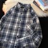SWAMP AREA Men's Retro Plaid Long Sleeve Shirt Jacket