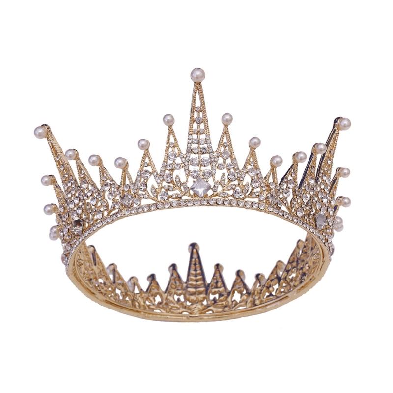 

Adjustable Hair Accessory with Sparkling Stones Elegant Queen Crown Decoration Unique Wedding Hairband for Bride