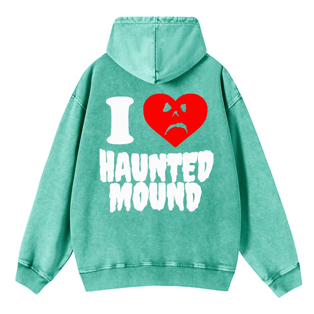 

Осенние женские худи с принтом I Love Haunted Mound, уличная одежда, карман, оверсайз, хлопковая одежда 3XL