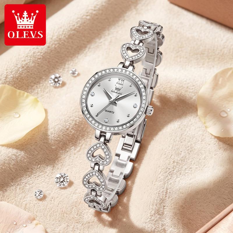 Oulishi Quartz Women's Heart Bracelet Fashion Waterproof Watch