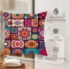 Bohemian Mandala Checkered Pillow Covers Vibrant Pattern Decorative Cushion Covers For Sofa Living Room Outdoor Home Decor