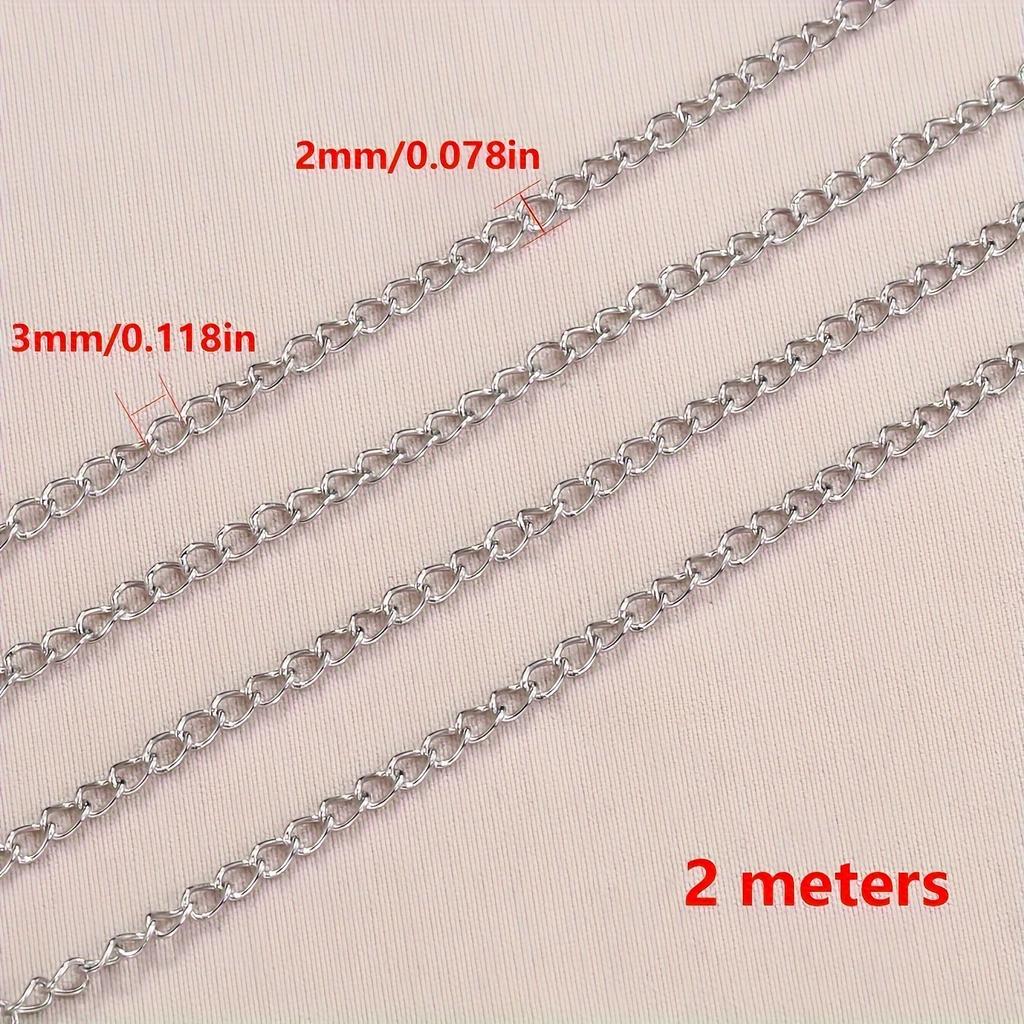 Stainless Steel Chain, 2/3/4mm Thick Twisted Link Chain for DIY Jewelry Making, Crafting Accessory, Pendants for Jewelry Making