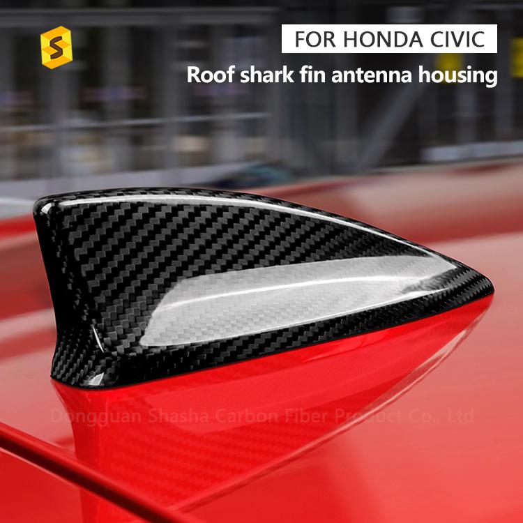 Shasha Carbon Fiber Exterior Accessories for Honda Civic 11th Carbon Fiber Car Radio Antenna