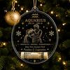 Gift Box Accessories Christmas Tree Money Holder Pendant, Transparent Acrylic Round Hanging Ornament, 12 Festive Home Decor Zodiac Signs Theme