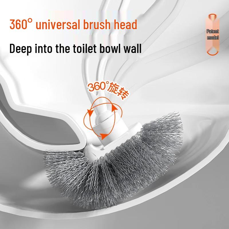No Dead Angle Wall-Mounted Toilet Brush with Holder