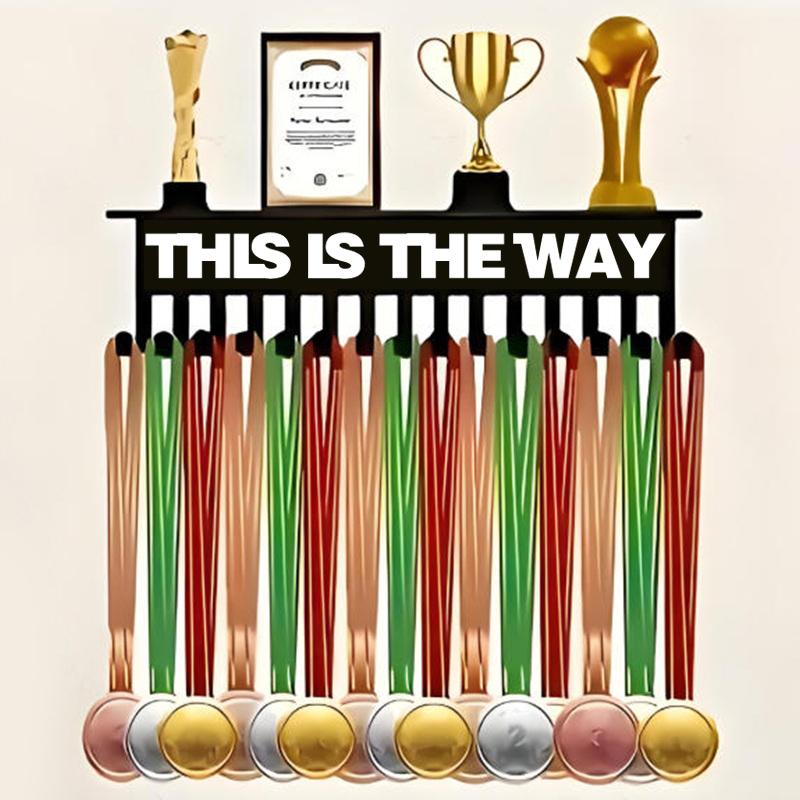 Medaillen-Ausstellungsständer mit 15 Haken, Wandmontierter Pokalständer, Schlüsselhaken, Geeignet für Medaillen, Bänder und Dekorationen, Raumdekoration