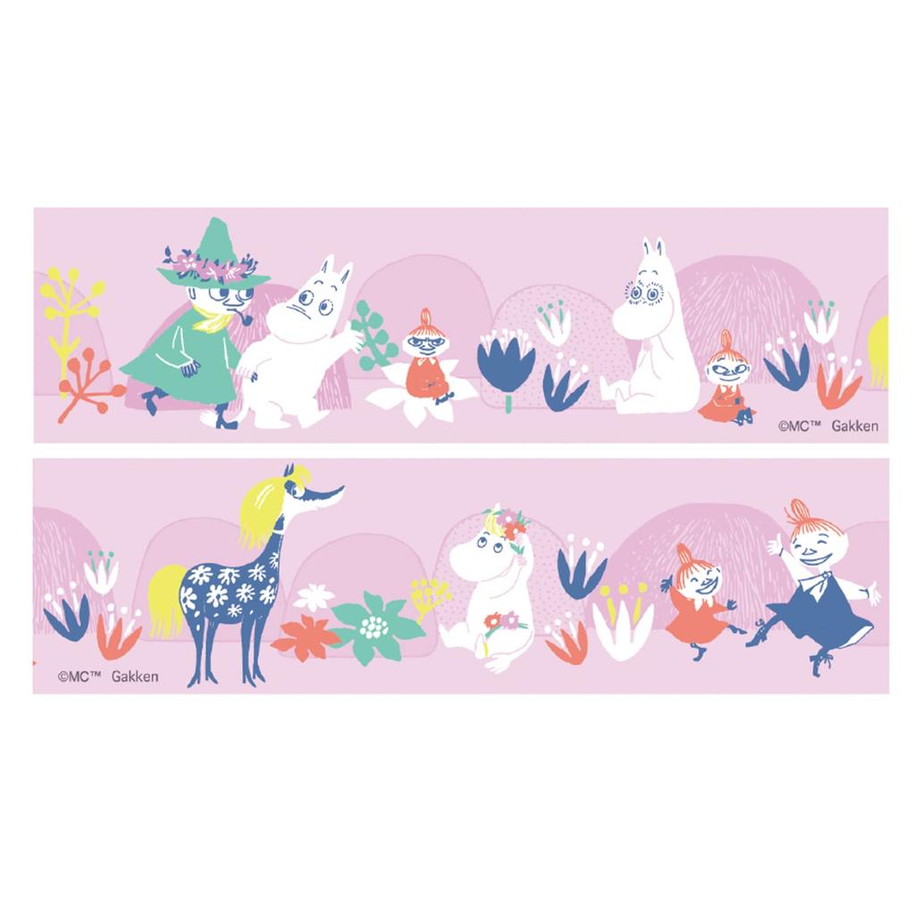 Gakken Staful Moomin Masking 30mm M05052 Tape, Clear, Wide, Purple,
