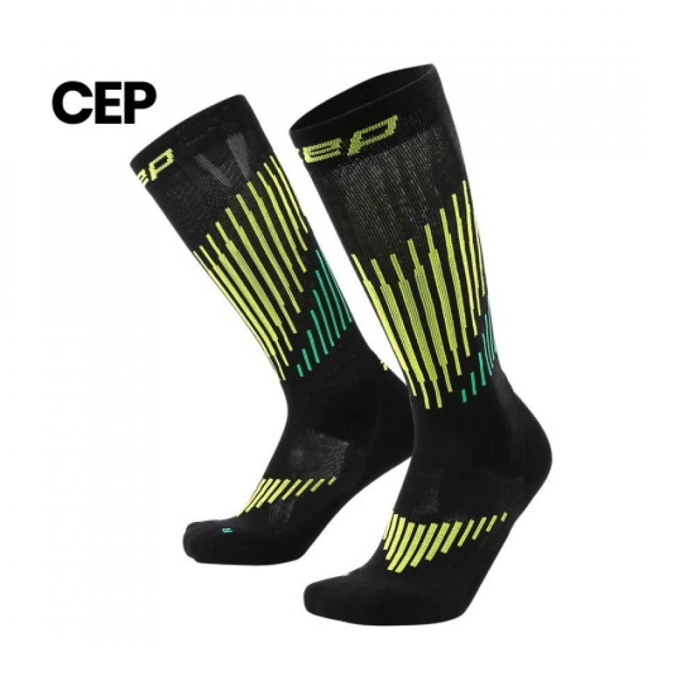 Cep Men S Core Run Merino compreSSion SockS Tall 3.0 Black Lime Wp80lv