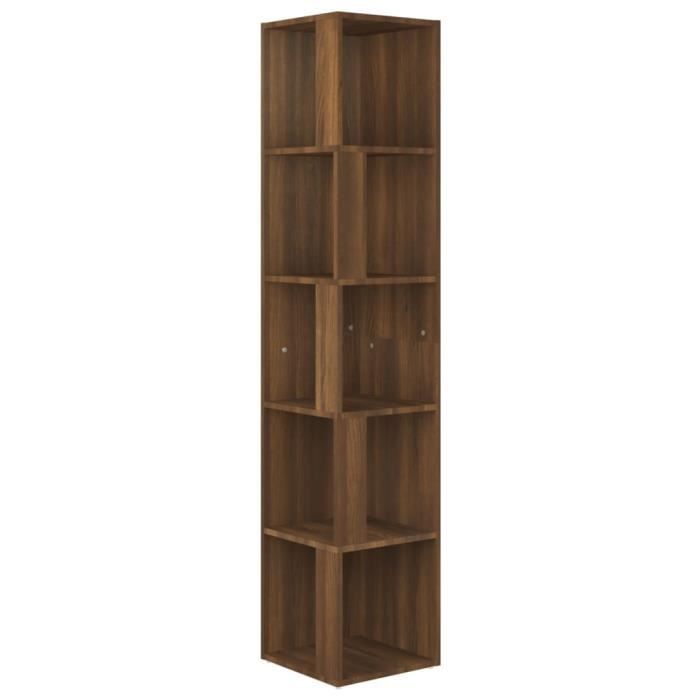 VidaXL Corner Cabinet Brown Oak 33x33x164.5 Cm Engineered Wood 816028